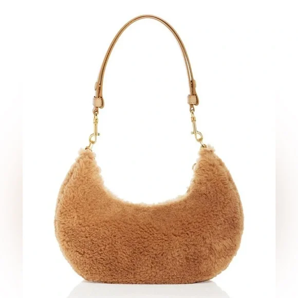 NWT MARC JACOBS The Teddy J Marc Curve Shoulder Bag Camel